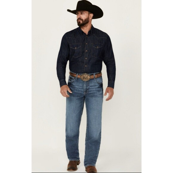 CINCH BLACK LABEL 2.0 MEDIUM WASH LOOSE FIT jeans sz 34x30 - Picture 2 of 10